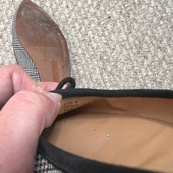 Banana republic flats bow pointed toe black white size 8 - Picture 7 of 8